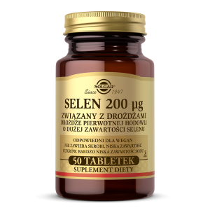SOLGAR Selen 200 mcg związany z drożdżami 50 tabletek