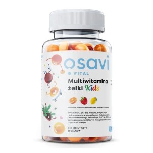 OSAVI Multiwitamina dla dzieci w żelkach, Pomarańcza Malina Cytryna (Bez cukru) - 60 żelek