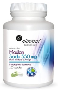 ALINESS Maślan Sodu 550 mg (Kwas masłowy 170 mg) x 100 VEGE kaps.