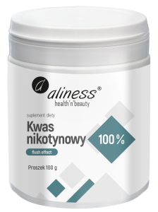 ALINESS Kwas nikotynowy proszek, czysty 100%, flush effect x 100 g