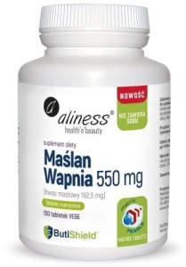 ALINESS Maślan wapnia 550 mg (bez sodu) x 100 tab.