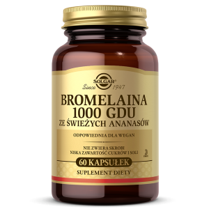 SOLGAR Bromelaina 1000 GDU ze świeżych ananasów 60 kaps.