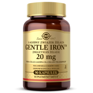 SOLGAR Gentle Iron (diglicynian żelaza) 20 mg 90 kaps.