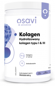 OSAVI Kolagen, Hydrolizowany I i III typu, proszek 600g