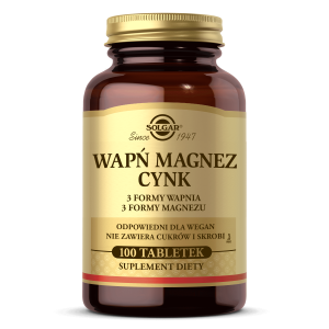 SOLGAR Wapń Magnez Cynk 100 tabletek