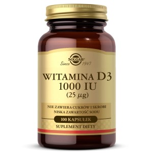 SOLGAR Witamina D3 1000 IU (25 mcg) 100 kaps.
