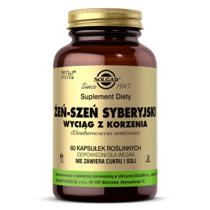 SOLGAR Żeń-Szeń syberyjski wyciąg z korzenia 60 kaps.