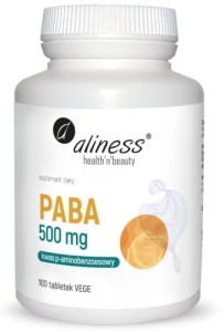 ALINESS PABA (kwas p-aminobenzoesowy) 500 mg x 100 vege tabletek