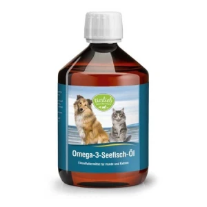 TIERLIEB Olej Omega 3 dla psów i kotów 500 ml - olej z ryb morskich, EPA i DHA