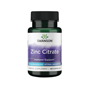 SWANSON Zinc Citrate - Cynk (cytrynian cynku) 50 mg 60 kaps
