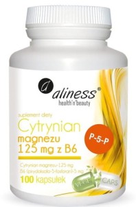 ALINESS Cytrynian Magnezu 125 mg z B6 (P-5-P) 100 kapsułek