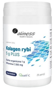 ALINESS Kolagen rybi 5 g PLUS siarka OptiMSM, wit C x 25 porcji, proszek