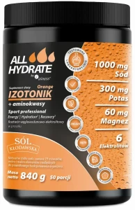 ALLHYDRATE, Izotonik Orange+aminokwasy 840g, 50 porcji