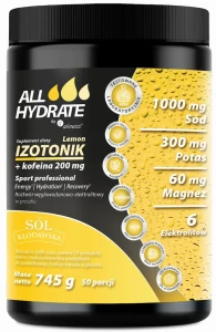ALLHYDRATE, Izotonik Lemon+Kofeina 200mg, 745g, 50 porcji