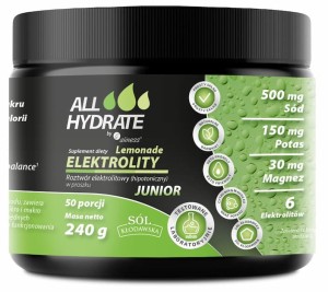 ALLHYDRATE, Elektrolity JUNIOR Lemonade 240g, 50 porcji