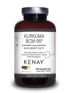 KENAY Kurkuma BCM-95® (Curcugreen®) z piperyną (Bioperine®) 300 kapsułek