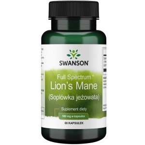 SWANSON Lion's Mane - Grzyb Hericium Soplówka Jeżowata 60 kaps