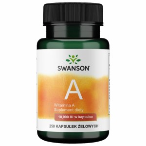 SWANSON Witamina A 10.000IU 250 kapsułek żelowych