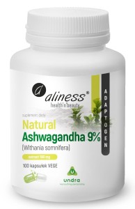 ALINESS Natural Ashwaganda 555 mg 9% x 100 Vege caps.