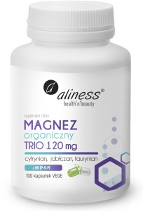 ALINESS Magnez organiczny TRIO 120 mg z B6 (P-5-P) x 100 wege kaps.