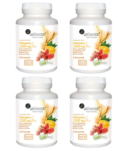 4x ALINESS Witamina C 1000 mg PLUS 100 kaps.