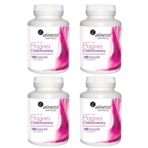 4 x ALINESS Magnez Chelatowany + wit B6 100 kaps