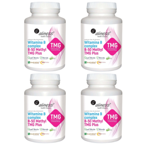 4 x ALINESS Witamina B Complex B-50 Methyl TMG Plus 100 kaps.