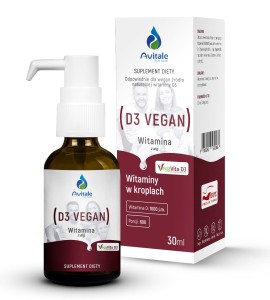 AVITALE, Naturalna witamina D3 VEGAN 1000 j.m. krople 30 ml