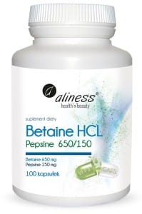ALINESS Betaine HCL, Pepsyna 650/150 mg