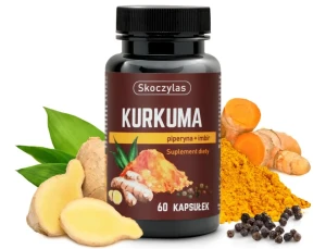 SKOCZYLAS Kurkuma, piperyna, imbir, resweratrol i kwercetyna 60 kaps.