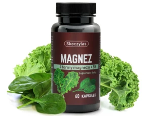 SKOCZYLAS Magnez 4 formy - szpinak, jarmuż 60 kaps.