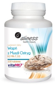 ALINESS Wapń z muszli ostryg z K2 MK7 i D3 100 tabletek