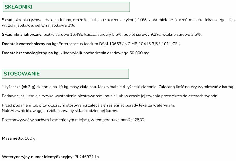 na trawienie dla psa