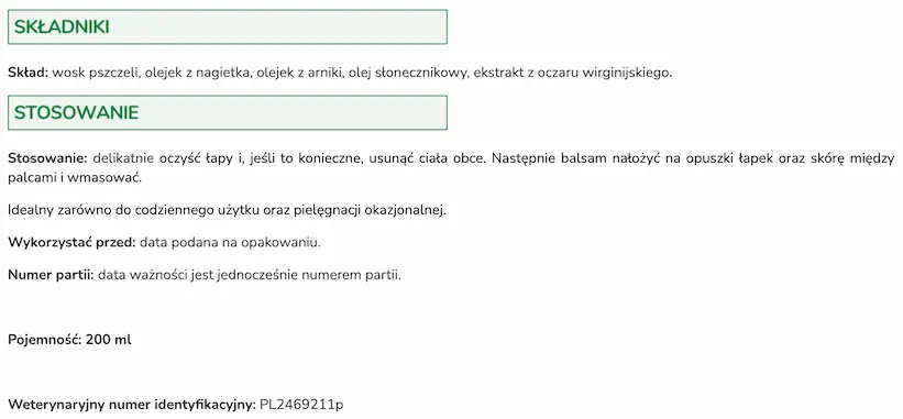 balsam dla psich łapek