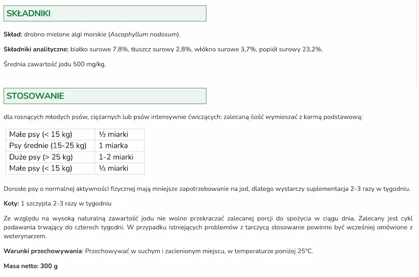 algi dlapsow i kotów